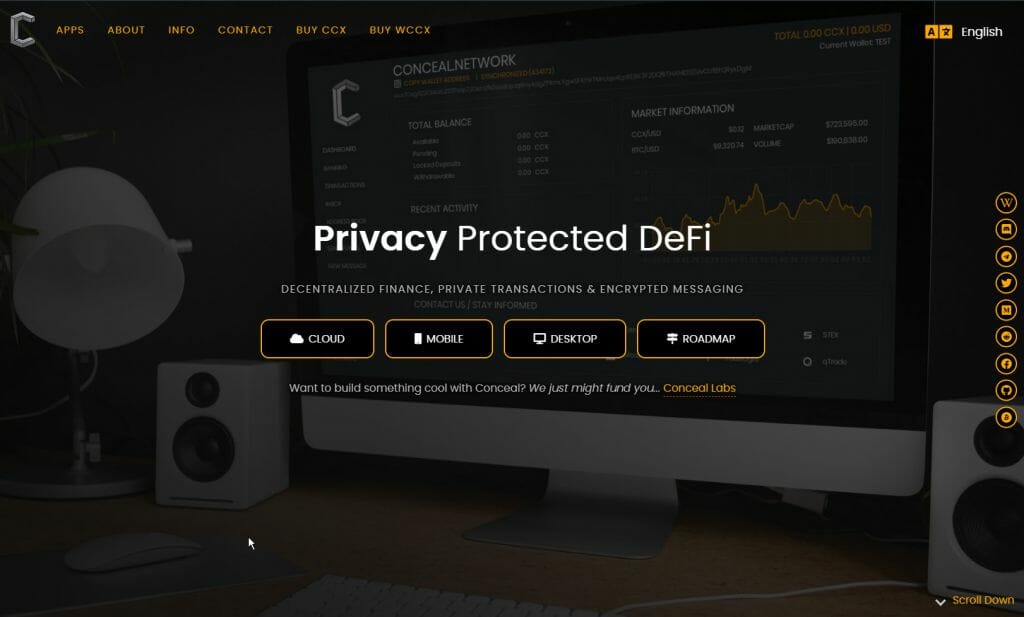 Conceal Network defi cryptocurrency main website